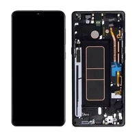 Ekranas Samsung A715 A71 su lietimui jautriu stikliuku ir rėmeliu originalus Black (service pack)