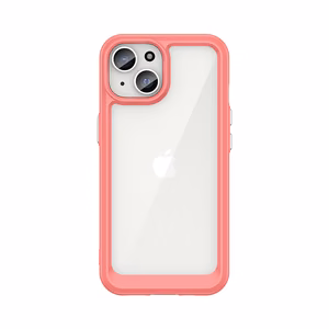 iPhone 15 Plus Outer Space усиленный чехол с гибкой рамкой - красный