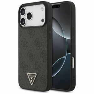 Odinis 4G trikampio logotipo Strass magnetinis dėklas telefonui iPhone 17 Pro Max - juodas