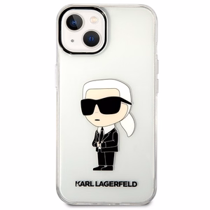 Karl Lagerfeld Ikonik Karl dėklas telefonui iPhone 14 Plus - permatomas