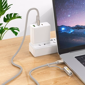 Laidas All-in-one USB A / USB C į USB C / Automobilinė cigarečių degiklė Hoco 3A 60W 1,2 m U138 pilkas