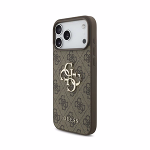 Dėklas Guess PU 4G Metal Logo Apple iPhone 18 Pro rudas