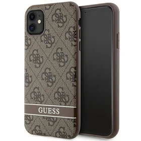 Guess GUHCN61P4SNW iPhone 11 / Xr rudas kietasis dėklas 4G Stripe