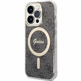 Guess IML 4G magnetinis dėklas telefonui iPhone 15 Pro - juodas