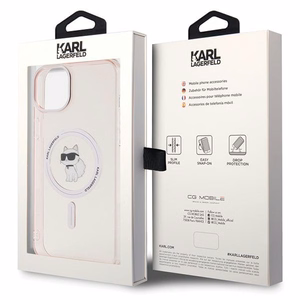 Dėklas telefonui Karl Lagerfeld IML Choupette Magnetinis MagSafe iPhone 15 Plus - rožinis (m)