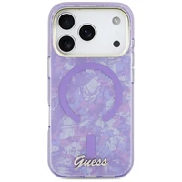 Guess IML Shell Script Metal MagSafe Case for iPhone 17 Pro Max - Purple