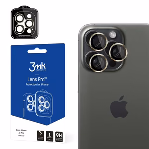 3mk Lens Protection Pro Kameros dangtelis su auksiniu rėmu iPhone 15 Pro