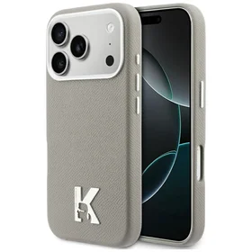 KARL LAGERFELD case for IPHONE 17 Pro compatible with MagSafe KLHMP17L5PGFKHGG (PU FW W/ KHead Logo) gray