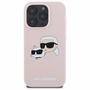 Dėklas telefonui Karl Lagerfeld Silikoninis Nauble Heads Print MagSafe iPhone 16 Pro Max - rožinis