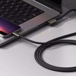 Ringke 3.2 gen. 2x2 USB-C, PD 3.1 240W 2m kampinis laidas - juodas