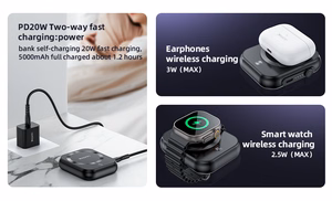 Benks Išorinė baterija 5000mAh YP59 3 in 1 - Type C - magnetinė, indukcinis 15W juoda