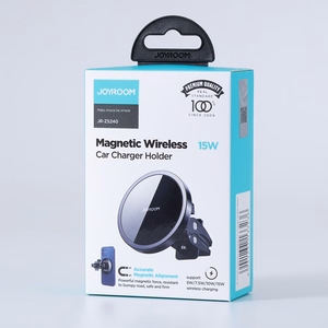 Belaidis automobilinis įkroviklis-laikiklis Joyroom (JR-ZS240) Magnetic (MagSafe 15W) tvirtinamas ant ventiliacijos grotelių juodas
