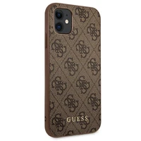 Guess 4G Metal Gold Logo dėklas telefonui iPhone 11 / Xr 6.1" - Rudas