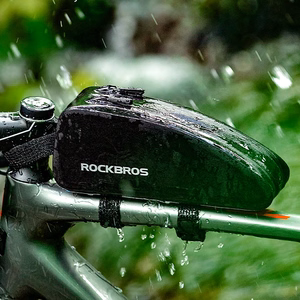 Rockbros AS-019 vandeniui atsparus dviračio rėmo krepšys 1.5 l - juodas