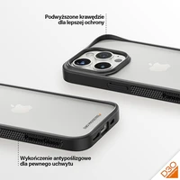 PanzerGlass ClearCase Dėklas telefonui iPhone 15 Pro – karinės klasės sertifikuotas, skaidrus ir juodas