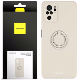 Spacecase Silikoninis dėklas su žiedu Redmi Note 10/10s kaulo spalvos