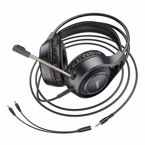 HOCO проводные наушники Jack 3,5 mm с микрофоном W106 черные