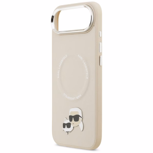 Karl Lagerfeld Karl & Choupette Pins Magnetinis dėklas telefonui iPhone Air - smėlinis