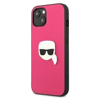Karl Lagerfeld Odinis Ikonik Karl's Head Metalinis dėklas iPhone 13 mini - rožinis
