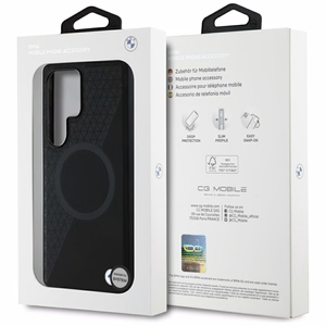 BMW odinis pusiau tekstūruotas MagSafe dėklas, skirtas Samsung Galaxy S25 Ultra – juodas