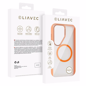 Liavec Soft Dėklas Metal Frame for Samsung Galaxy S26 Ultra oranžinis