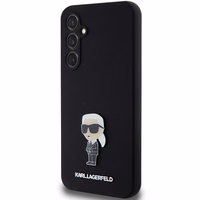 Karl Lagerfeld silikoninis Ikonik Metal Pin dėklas telefonui Samsung Galaxy S23 FE - juodas