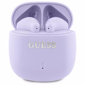 Guess Bluetooth ausinės GUTWSJ14ESGU TWS + įkrovimo stotelė violetinės/violetinės spausdintas klasikinis logotipas