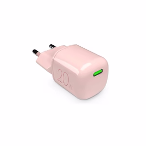 Puro 20W GaN USB-C sieninis įkroviklis - rožinis