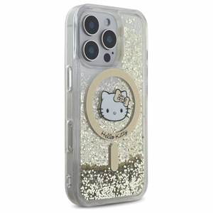 Hello Kitty Skystas Blizgesys Fever Magnetinis iPhone 16 Pro Dėklas - Auksinis