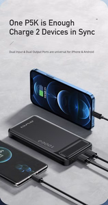External battery Power Bank Awei P5K 5V/2.1A 10000mAh black