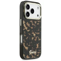 Guess IML Script Metal MagSafe Case for iPhone 17 Pro Max - Black and Brown