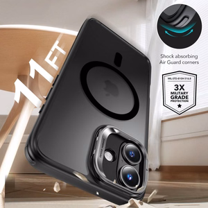 ESR Classic Hybrid Kickstand Halolock MagSafe komplektas su apsauginiu stiklu iPhone 16 - juodas