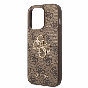 Guess GUHCP15X4GMGBR iPhone 15 Pro Max 6.7" rudas/rudas kietas dėklas 4G Didelis Metal Logo