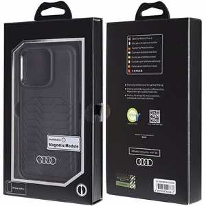 Audi sintetinės odos dėklas MagSafe iPhone 13 Pro / 13 - juodas