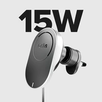 SBS TESUPP15WRETRACABL belaidis įkroviklis – išmaniojo telefono laikiklis su ištraukiamu kabeliu, suderinamas su MagSafe – juodas