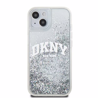 DKNY skystojo blizgučio didelio logotipo dėklas telefonui iPhone 15 / 14 / 13 - baltas