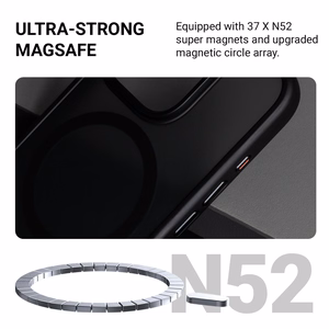 Crong Hybrid Frost MAG Cover MagSafe dėklas, skirtas iPhone 16 Pro Max, juodas