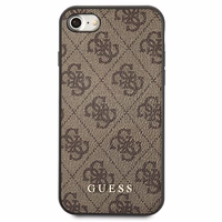 Guess 4G Metal Gold Logo dėklas telefonui iPhone SE 2022 / 2020 / 7 / 8 - Rudas