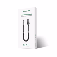 Ugreen CM309 Garso imtuvas Bluetooth 5.0 USB kabelis garso adapteris AUX lizdas Juodas