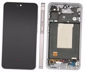 Ekranas Samsung A566 A56 5G su lietimui jautriu stikliuku ir rėmeliu Awesome Pink originalus (assembled service pack)