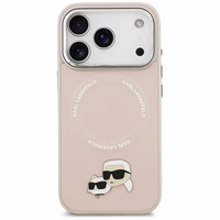 Karl Lagerfeld Karl & Choupette Pins MagSafe dėklas telefonui iPhone 17 Pro - rožinis
