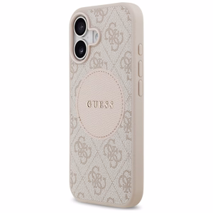 Guess 4G Circle Classic Logo Magnetinis dėklas telefonui iPhone 17 - rožinė