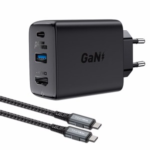 Įkroviklis Acefast A17 65W GaN USB-C/USB-A/HDMI juodas