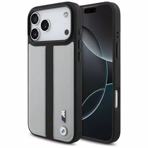BMW M Perforuoto Dryžio Logotipas Magnetinis Dėklas telefonui iPhone 17 Pro Max - pilkas