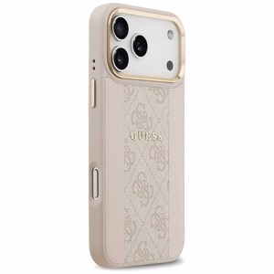 Guess 4G Stripe Magnetinis dėklas telefonui iPhone 17 Pro Max - rožinė
