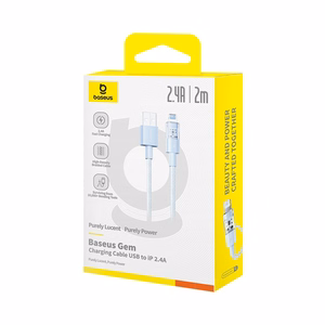 Baseus Gem USB-A į Lightning 2.4A greito įkrovimo laidas 2 m, mėlynas