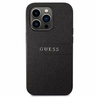 Guess Saffiano dirželis dėklas telefonui iPhone 14 Pro - juodas