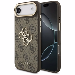 GUESS dėklas telefonui IPHONE 17 Air (PU W/ Big 4G Classic Logo) auksinis ir rudas