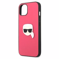 Karl Lagerfeld Odinis Ikonik Karl's Head Metalinis dėklas iPhone 13 mini - rožinis