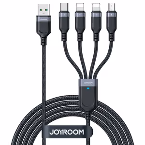 Joyroom Multi-Use Series S-A18 4в1 USB-A - USB-C / Lightning / Lightning / micro USB кабель 1.2m - чёрный